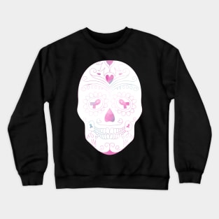 Pink sugar skull for breast cancer awareness month Crewneck Sweatshirt